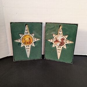 2007 Trisha Romance First and Second In  Series Star Christmas Ornament Lot Of 2